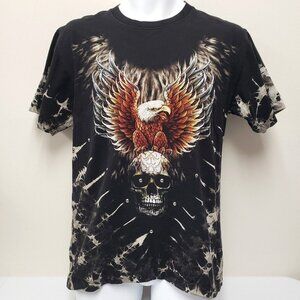 Survivors Mens Eagle Skull Tie Dye T-shirt Size Medium